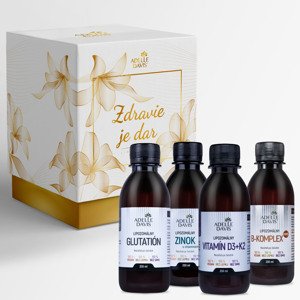 Adelle Davis Darčekový balíček ZDRAVIE (lipozomálny vitamín D3+K2 200ml, lipozomálny glutatión 200ml, Lipozomálny B-komplex 200ml, lipozomálny zinok 200ml)