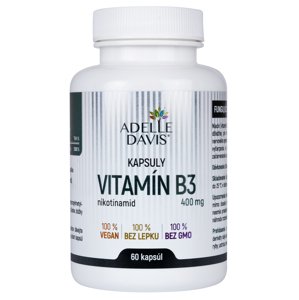 Adelle Davis - Vitamín B3 (Niacínamid) 400 mg, 60 kapsúl